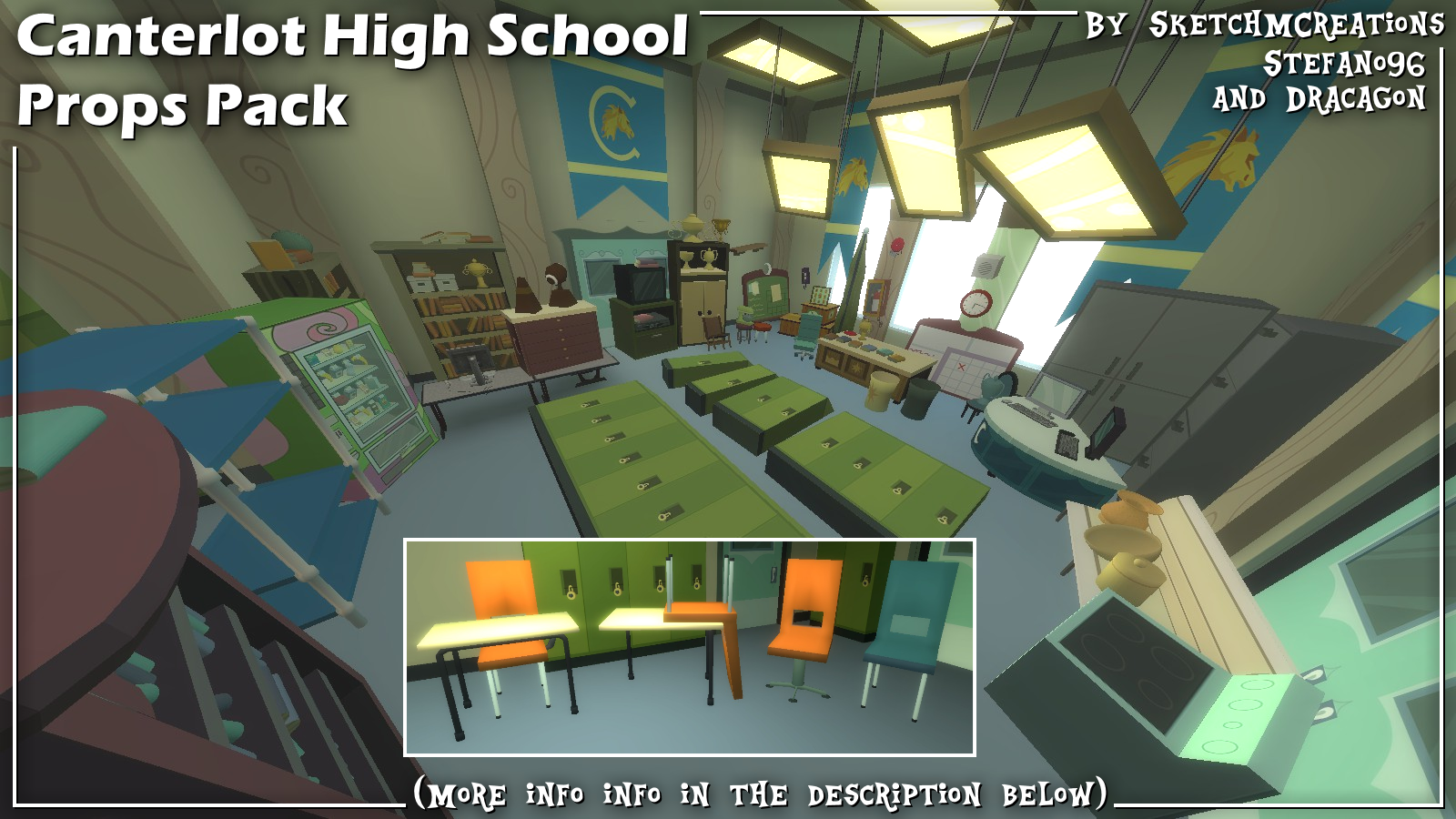 Model - Canterlot High School Props Pack by SketchMCreations