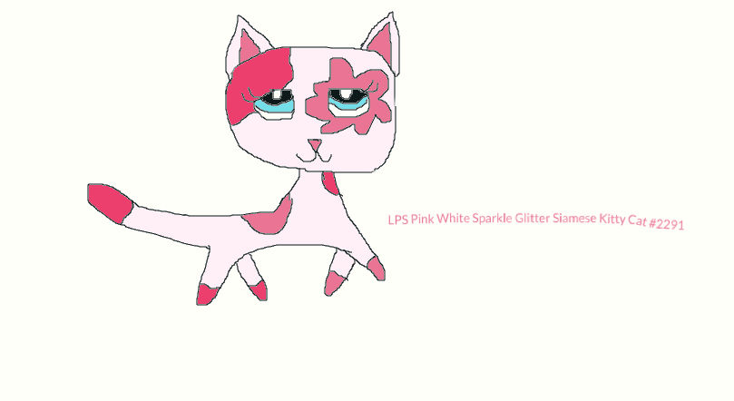 lps pink sparkle cat