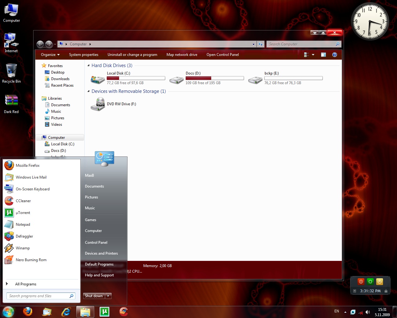 Dark Red for Win7