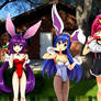 Three Saber-style Bunny Girls 