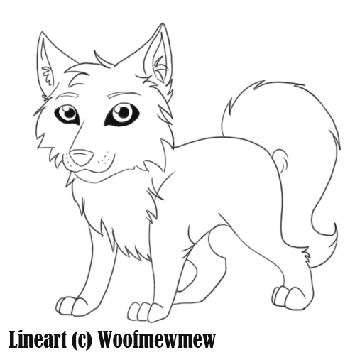 Chibi Wolf Lineart