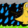 Kenny The  totodile Walking in the  rain
