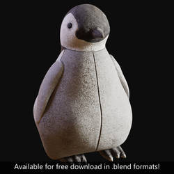 .blend Model Heavy Stuffed Toy Penguin