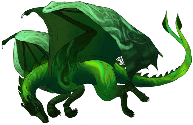 green dragon flying