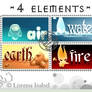 4 Elements -pack stamps-