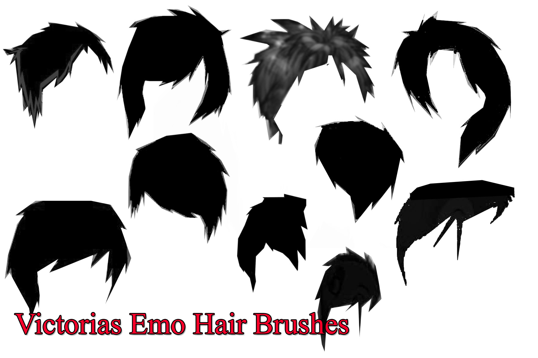 Victorias Emo Hair Brushes by VicsVlogCandy on DeviantArt