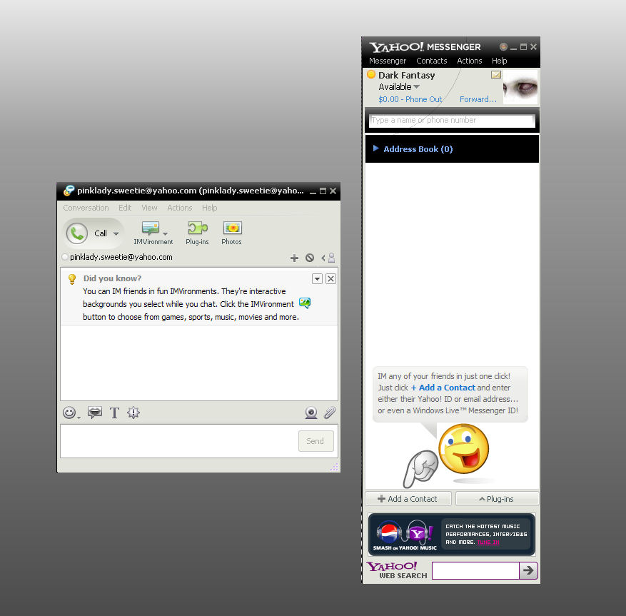 Yahoo Mesenger Black Skin