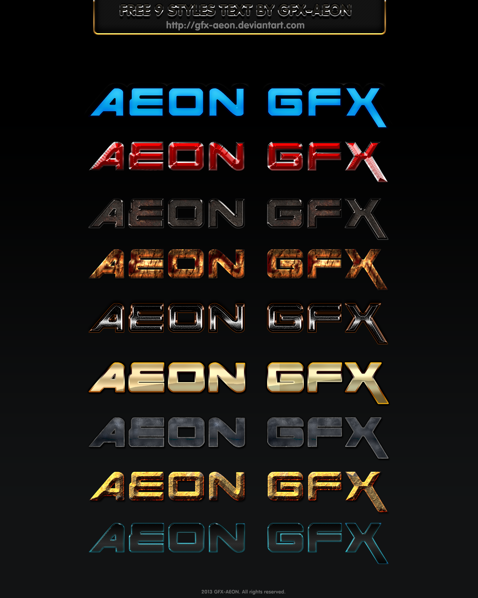 Free 9 Text Styles by GFX-AEON on DeviantArt