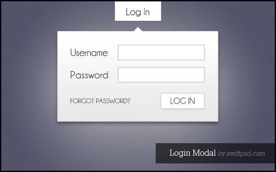 Login Modal - PSD -