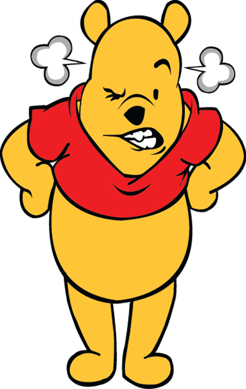 angry pooh bear plush
