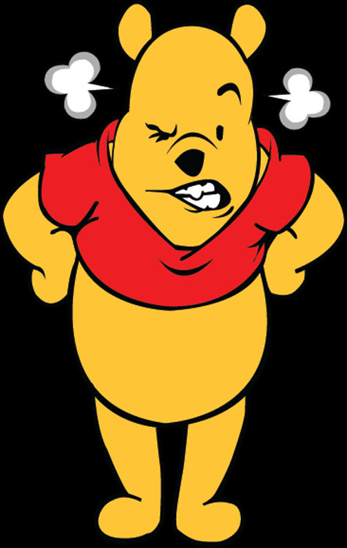 angry pooh bear plush