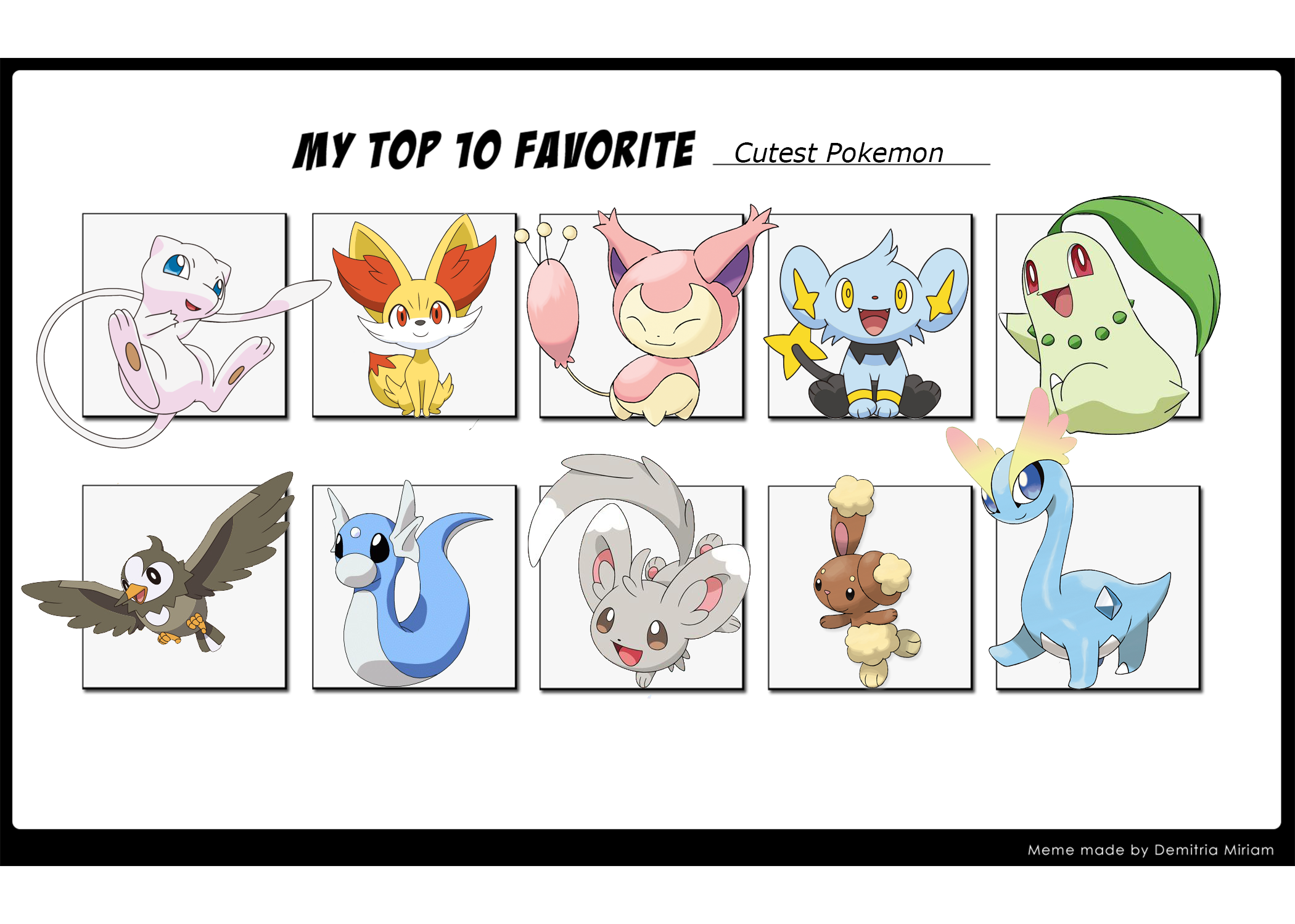 Top Ten Favorite Cutest Pokemon