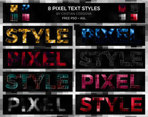 8 Pixel Text Styles By Cristian Cordova