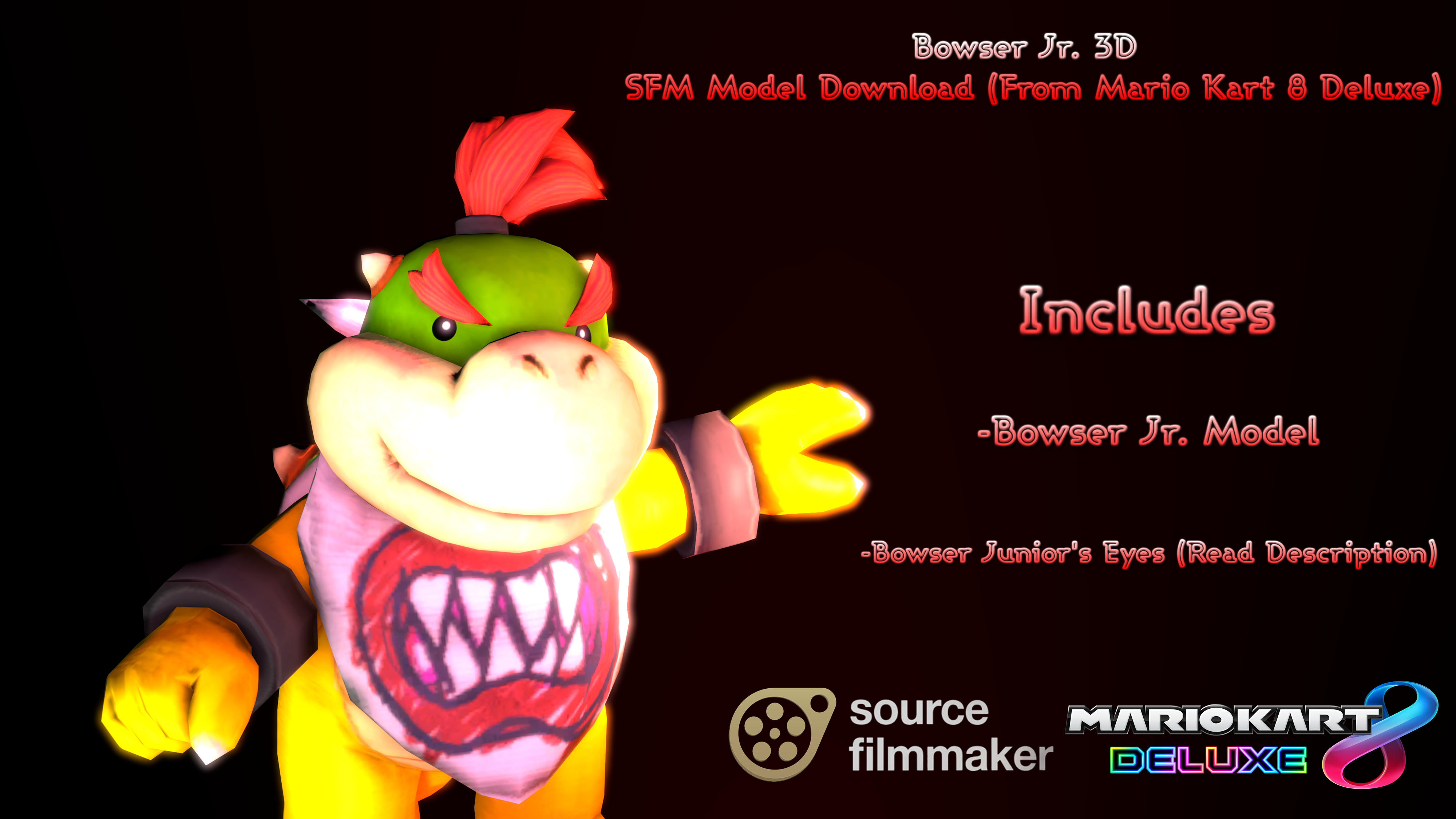 Bowser and Bowser Jr 3D model 3D printable