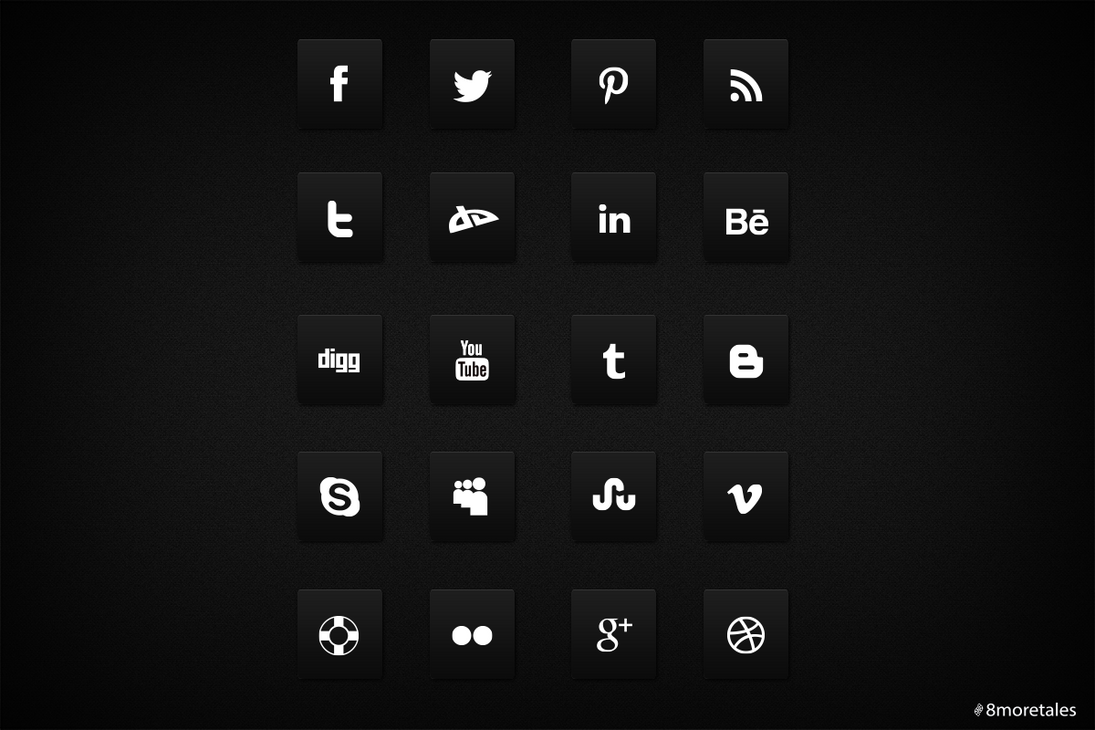 Белые иконки для приложений. Иконки соцсетей. Значки соцсетей на черном фоне. Значки соц сетей на тёмном фоне.