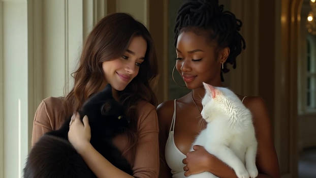 Kittens and girls 