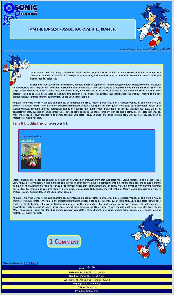 Jasonic Sonic the Hedgehog Journal Skin by DrTrueBlueJS on DeviantArt
