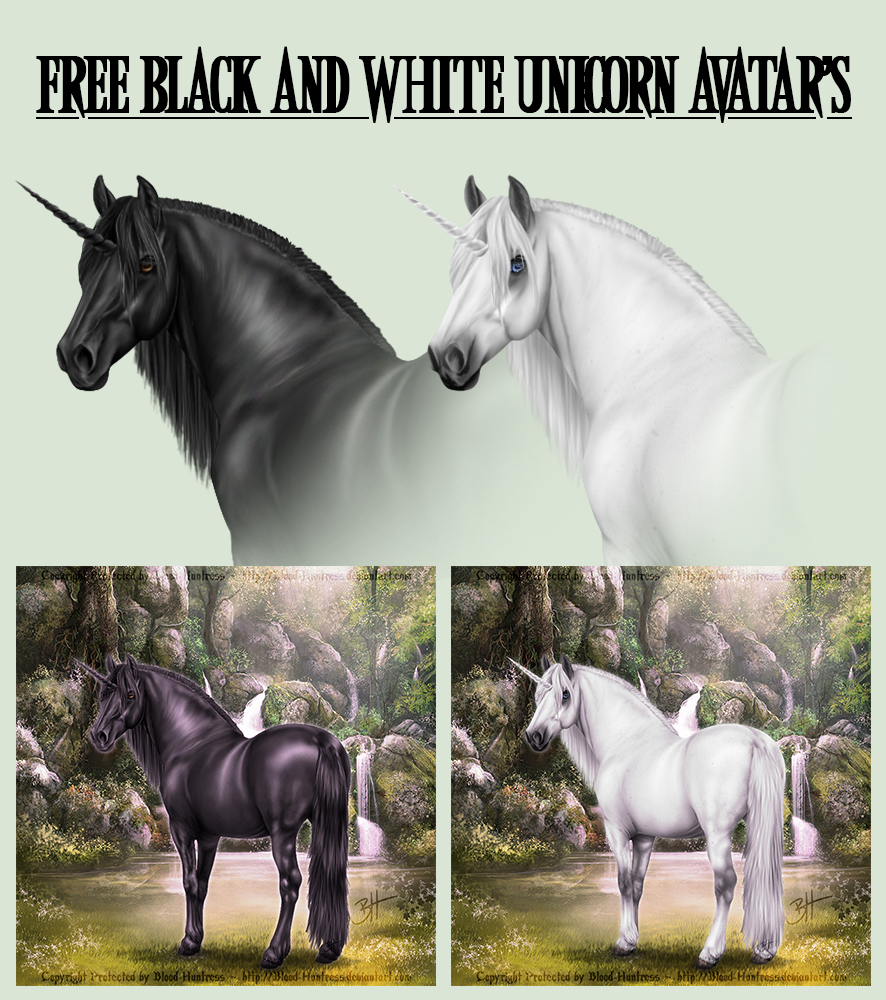 Free Black And White Unicorn Avatar