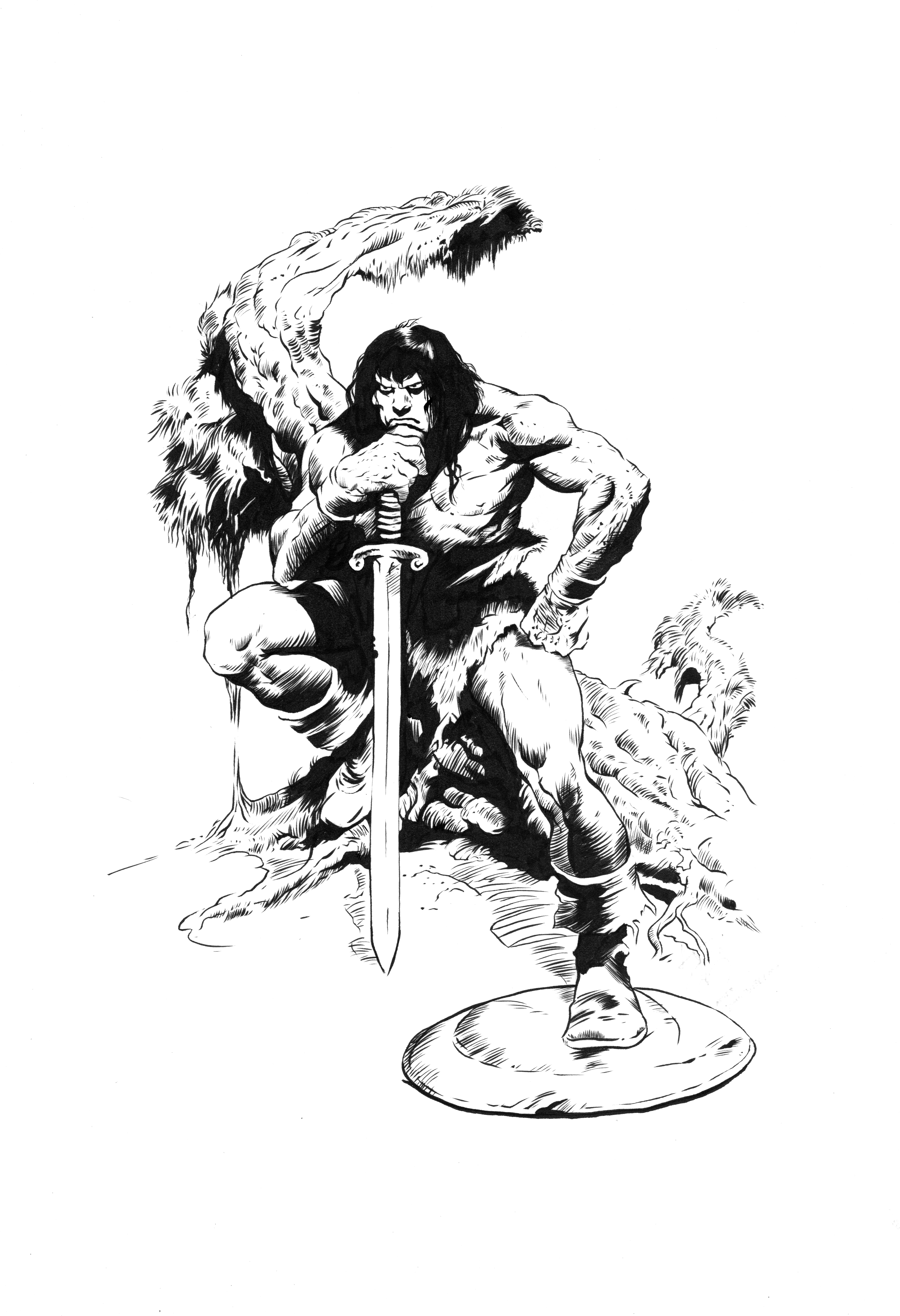 Conan INKS over John Buscema's pencils