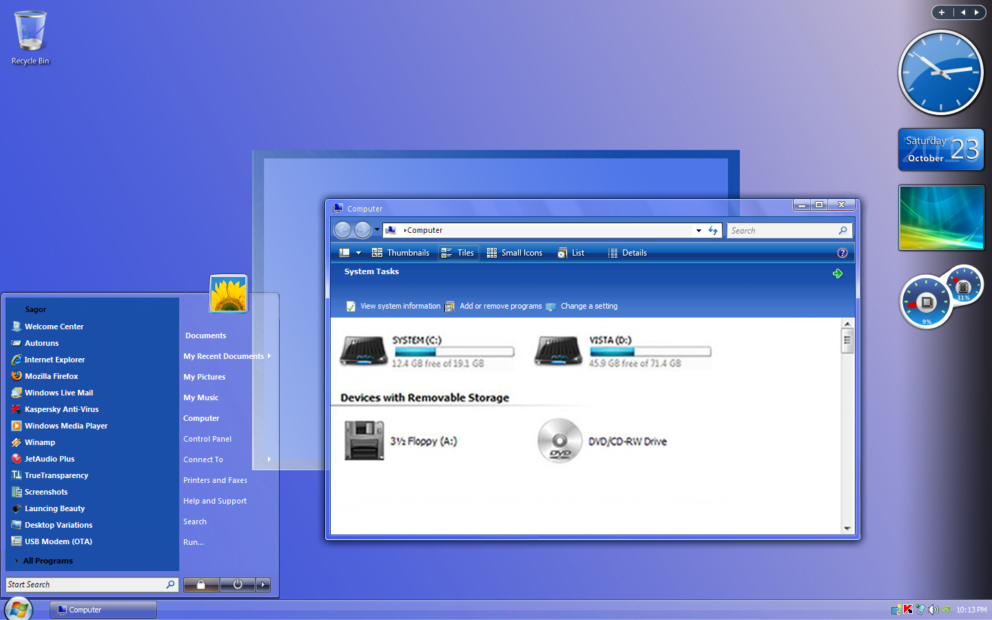 windows 7 clearglass skin for windowblinds xp