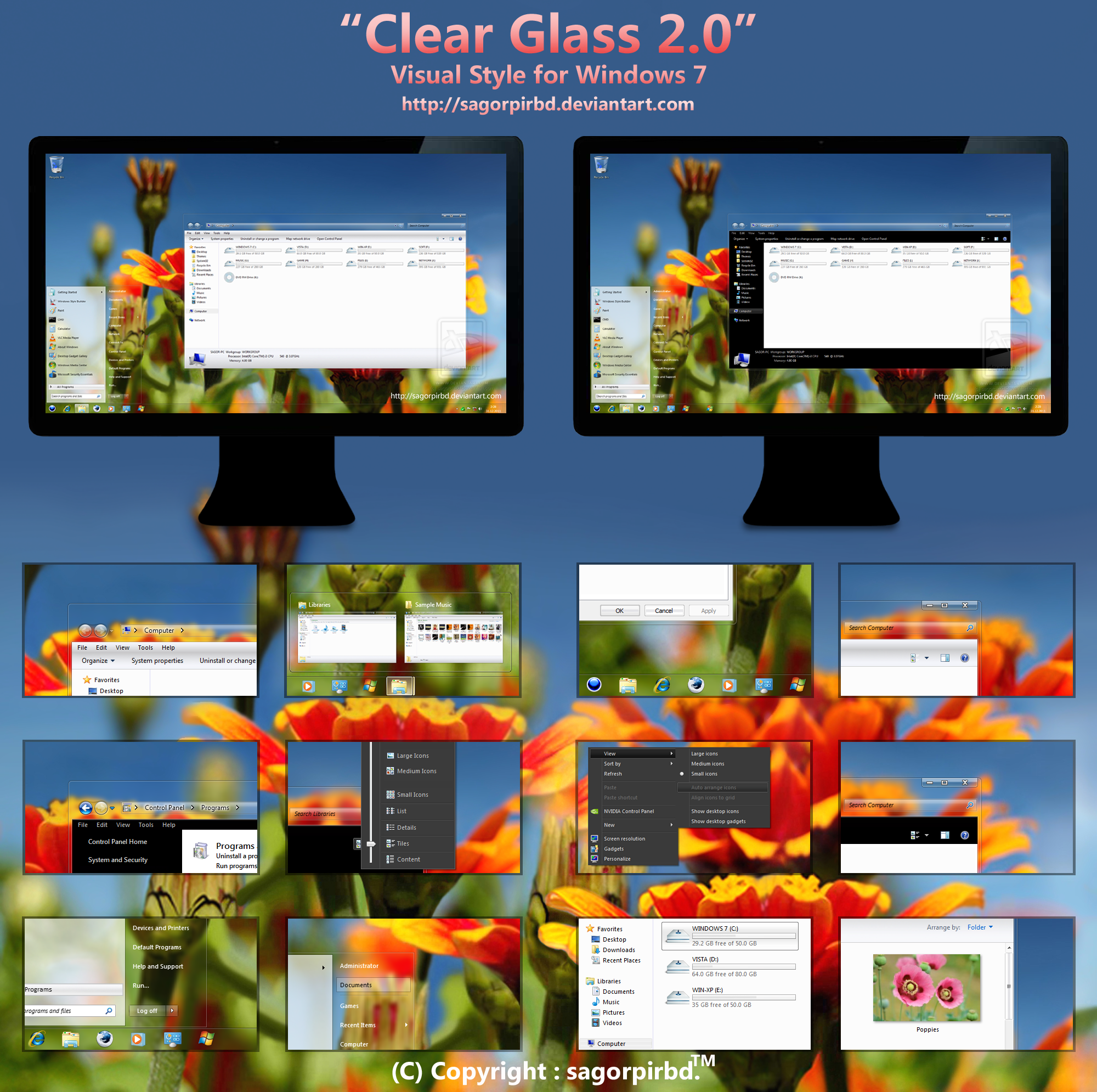 Clear Glass 2.0 for Win 7 by sagorpirbd