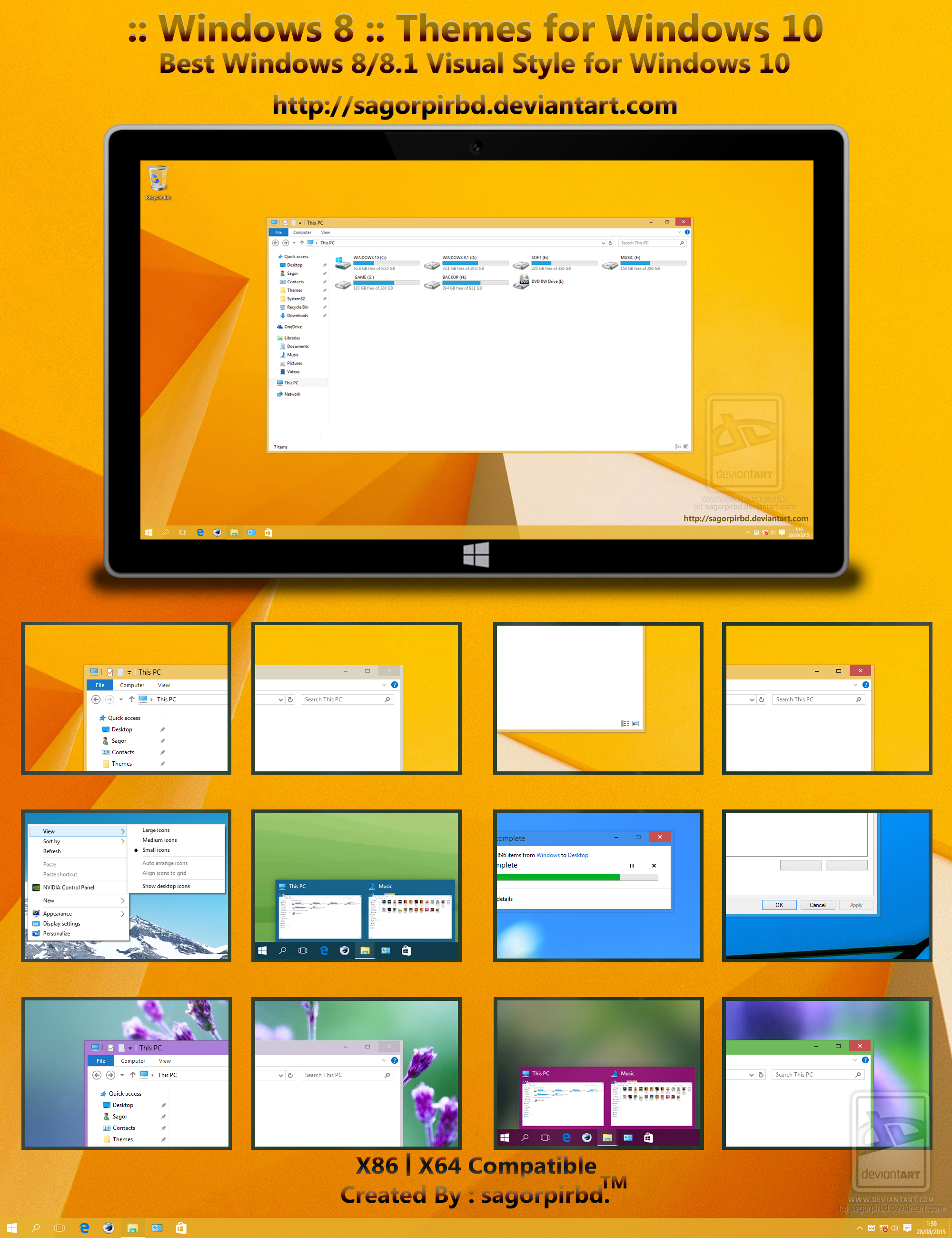 Windows 8 Themes for Win10 Final