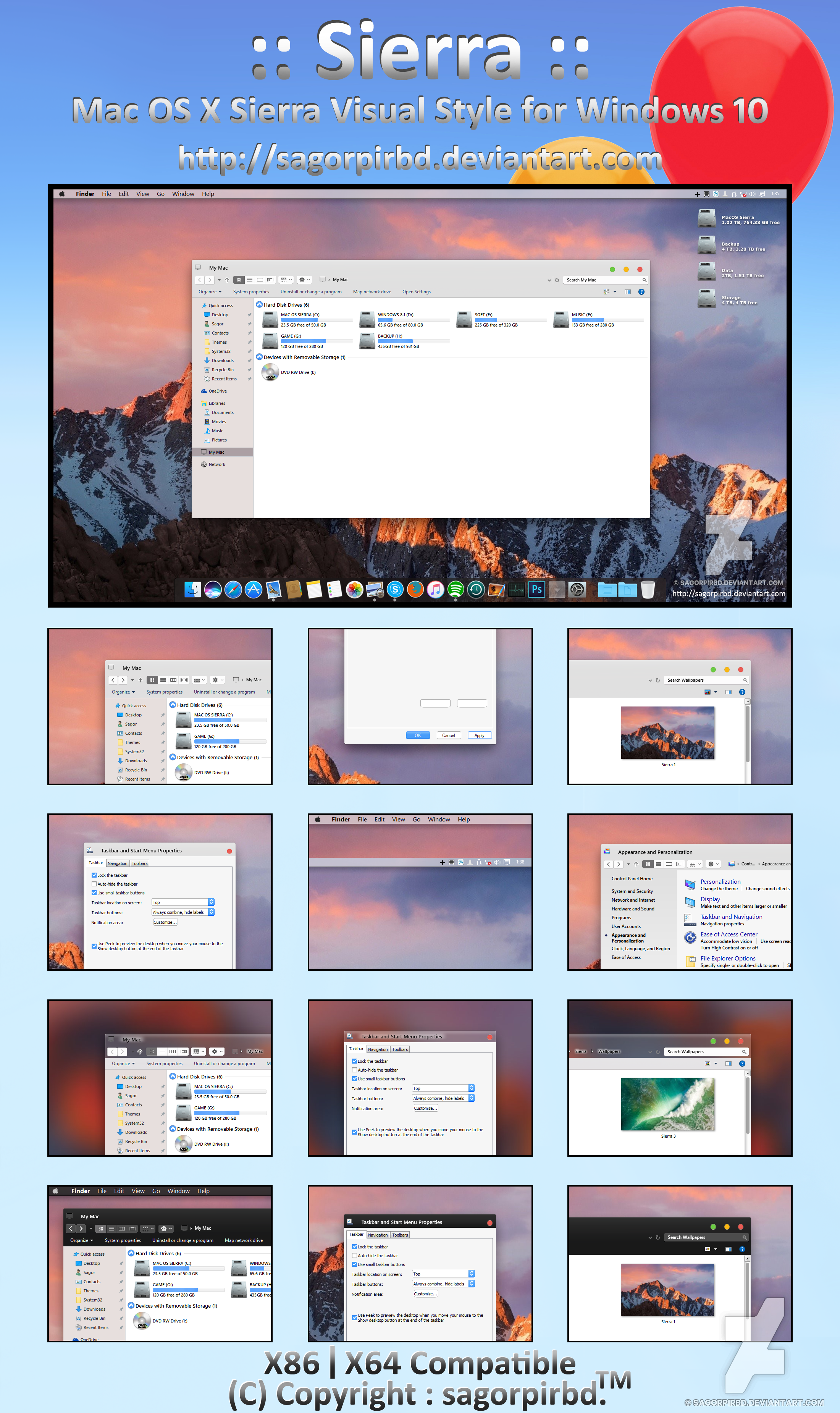 Mac Os Sierra Theme For Windows 10 Download Deviantart Mac Os Sierra Theme For Windows 10 Download Deviantart