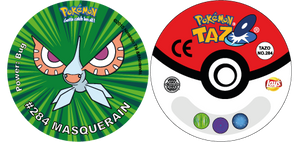284 Masquerain Pokemon Tazos Vector Drawing, de tekserkan