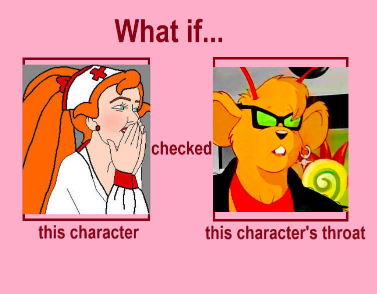 Ginger checks Throttle's throat by IrishWhoGirl on DeviantArt