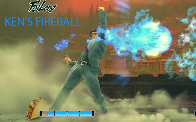 Feilong with Ken's fireballs