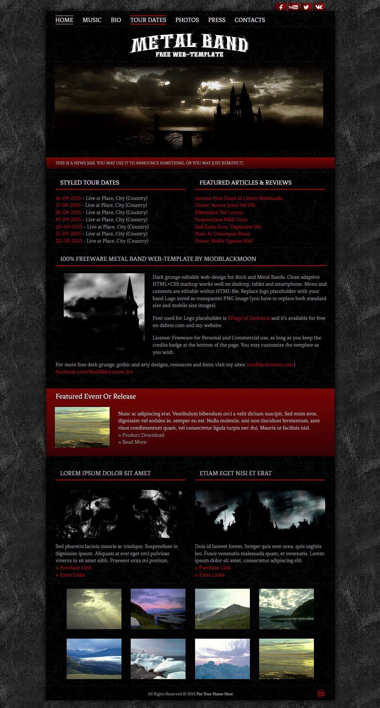 Metal Band Web-Template 026 by modblackmoon