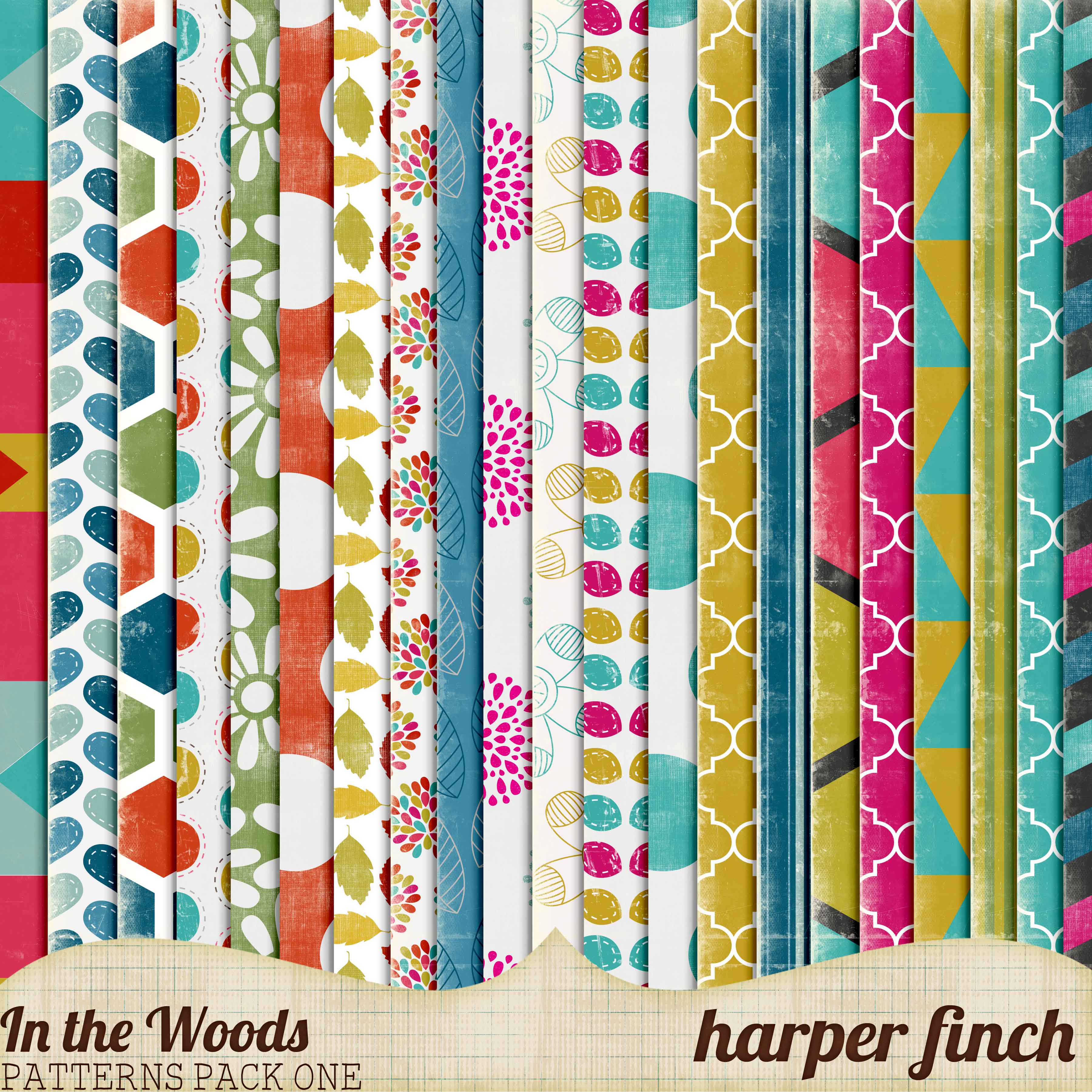 In the Woods Patterns Pack One by Harper Finch