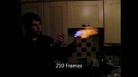 Slo-mo deodorant flamethrower