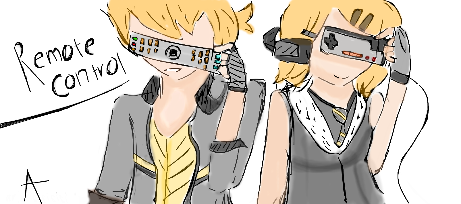 Remote control Vocaloid fan art Rin and Len by Artusicianx3 on DeviantArt