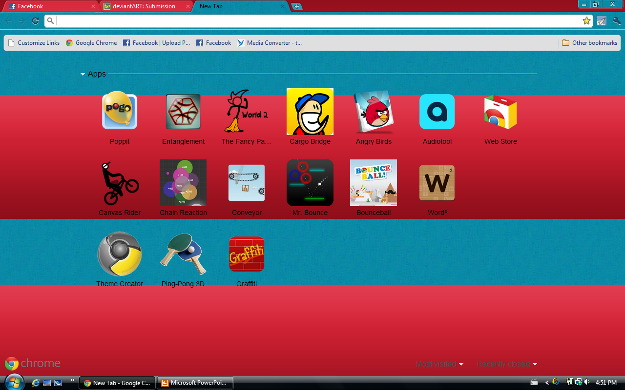 red 'n' blue Google chrome