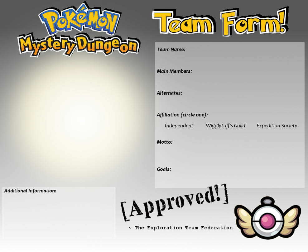 Pokemon Mystery Dungeon Team Form