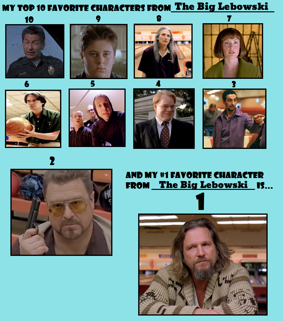 Top 10 Big Lebowski Characters by carlover1 on DeviantArt