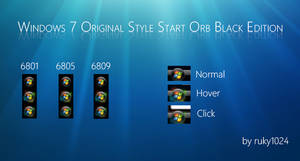 Windows 7 Original Style Start Orb Black Edition