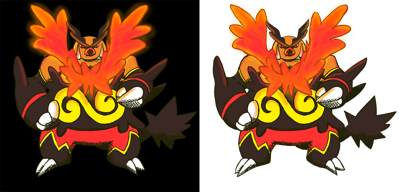 Emboar Black and White by lonemaximal on DeviantArt
