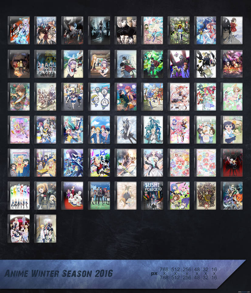 Anime 2016 Winter Season Icon Pack By Skrixx On Deviantart