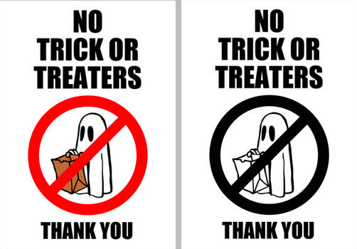 No Trick or Treaters sign A4