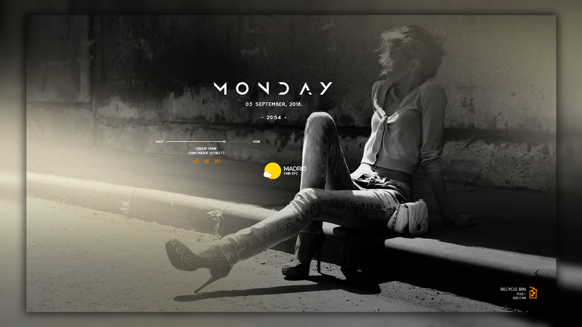 rainmeter big clock skin