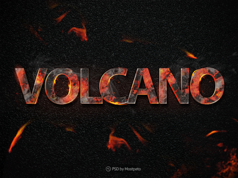 Psd volcano fire - Text Effect