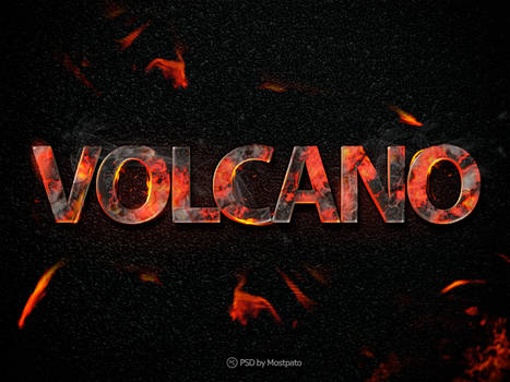 Psd volcano fire - Text Effect