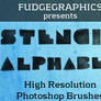 Stencil Alphabet Brush Set