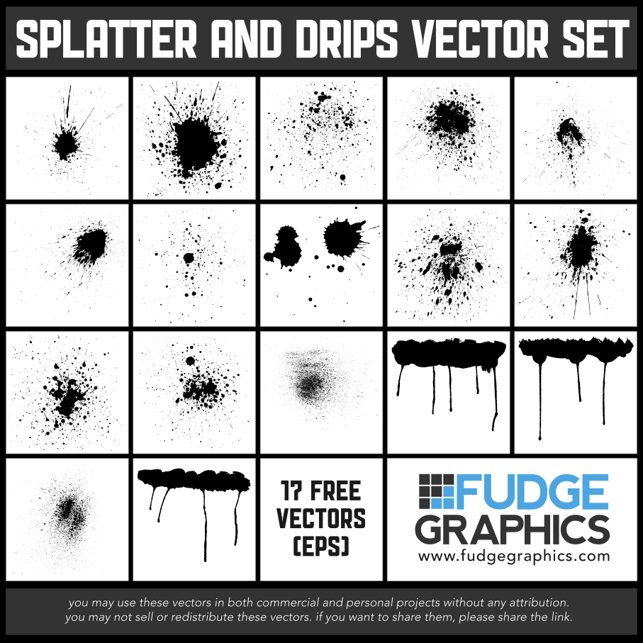 Splatter and Drips Vector Set