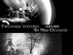 Two large dark textures