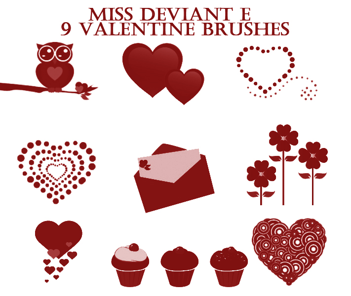 Valentine's Day Brushes