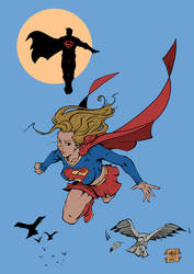 Supergirl in the air - flats