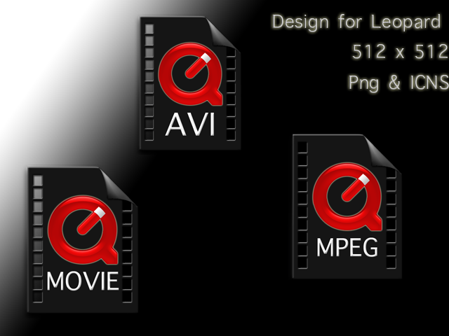 Icons Red Black Video Files